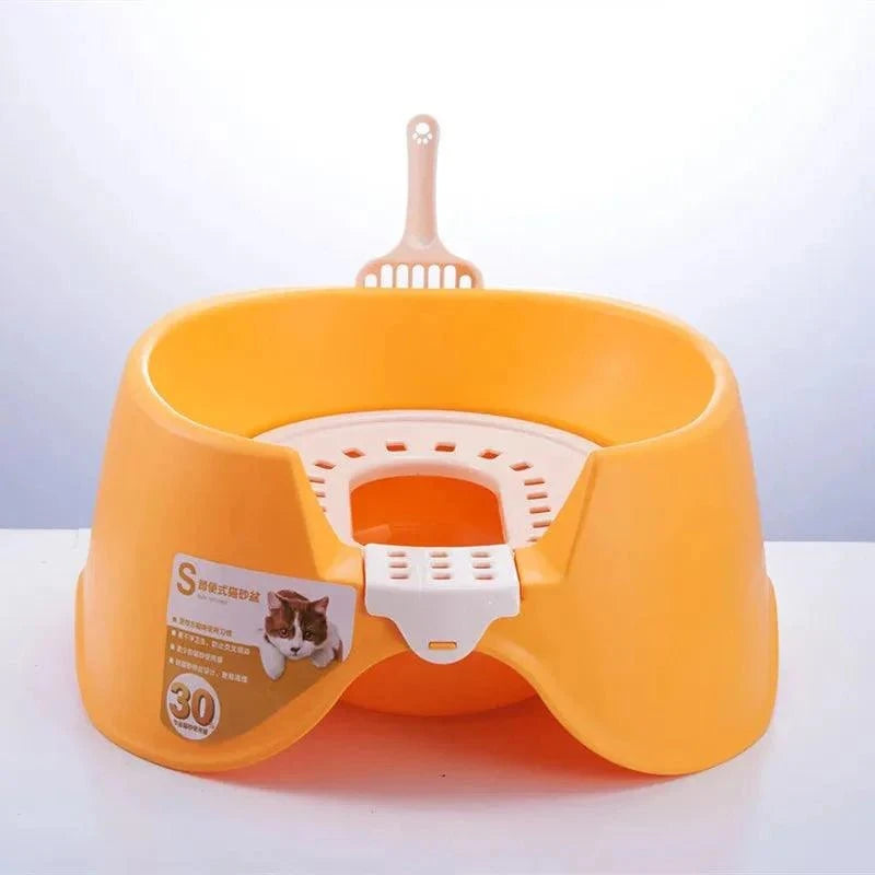 Squatting Cat Litter BoxDescription:
Make your cat’s bathroom experience more comfortable with this semi-enclosed, double-deck litter box. Easy to clean and designed for hygiene, it keeps Regal Pet PalaceRegal Pet PalaceSquatting Cat