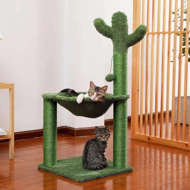 Cactus Cat Tree ToyDescription:
Your cat’s new favorite hangout! This playful cactus-themed cat tree features a scratching post, ball toy, and cozy mushroom condo—perfect for climbing,Regal Pet PalaceRegal Pet PalaceCactus Cat Tree