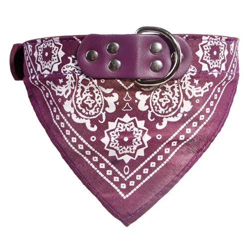 Adjustable Leather Dog Bandana