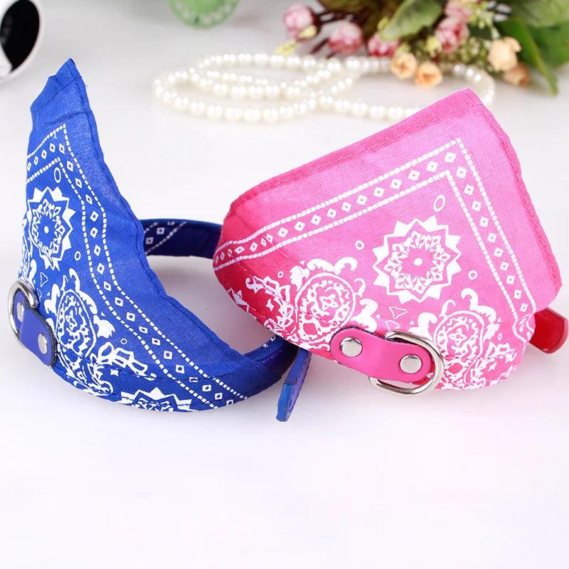 Adjustable Leather Dog Bandana