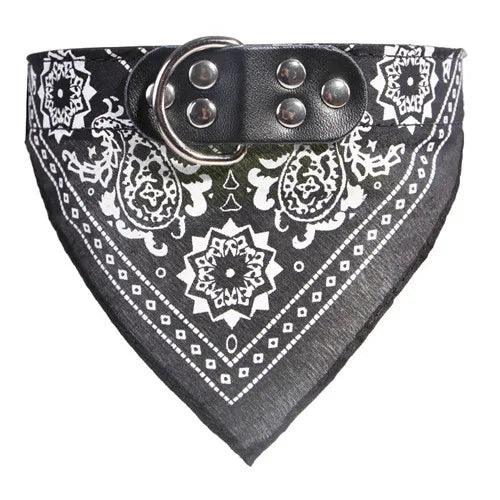 Adjustable Leather Dog Bandana