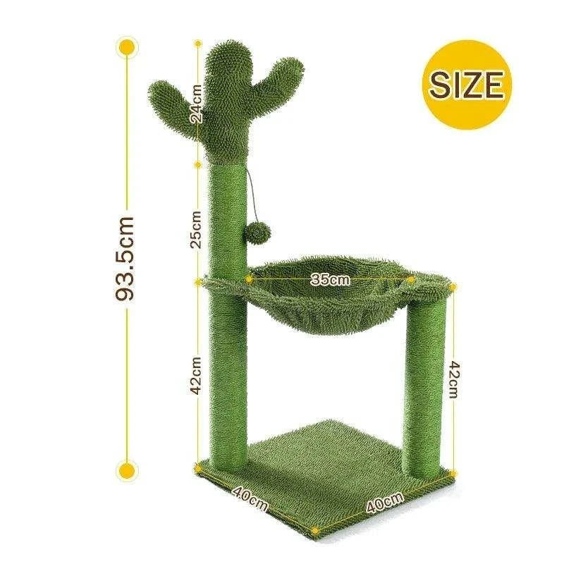 Cactus Cat Tree ToyDescription:
Your cat’s new favorite hangout! This playful cactus-themed cat tree features a scratching post, ball toy, and cozy mushroom condo—perfect for climbing,Regal Pet PalaceRegal Pet PalaceCactus Cat Tree