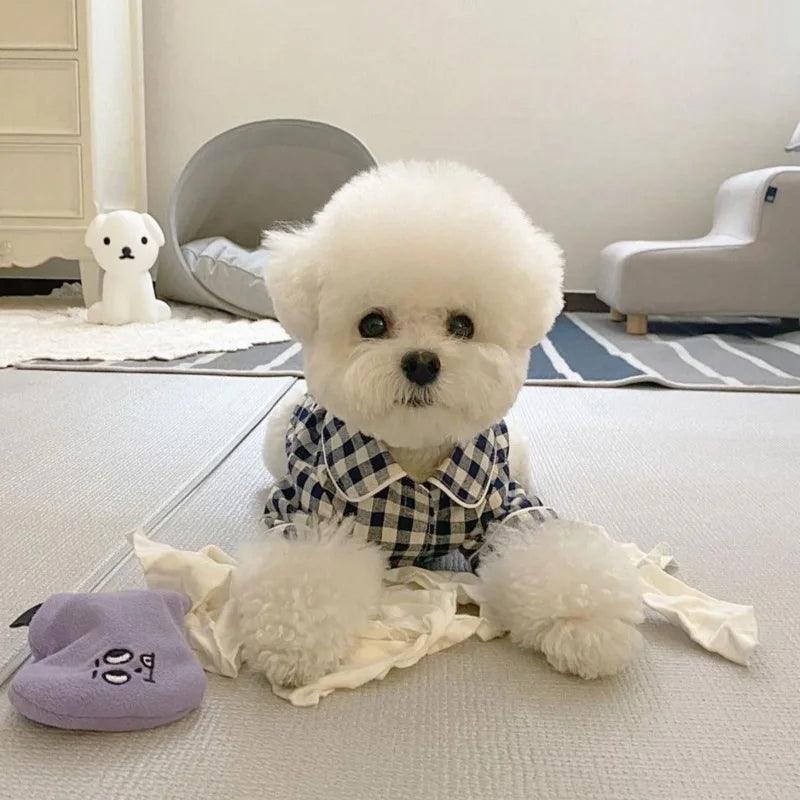 Plaid Cotton Dog Pajamas