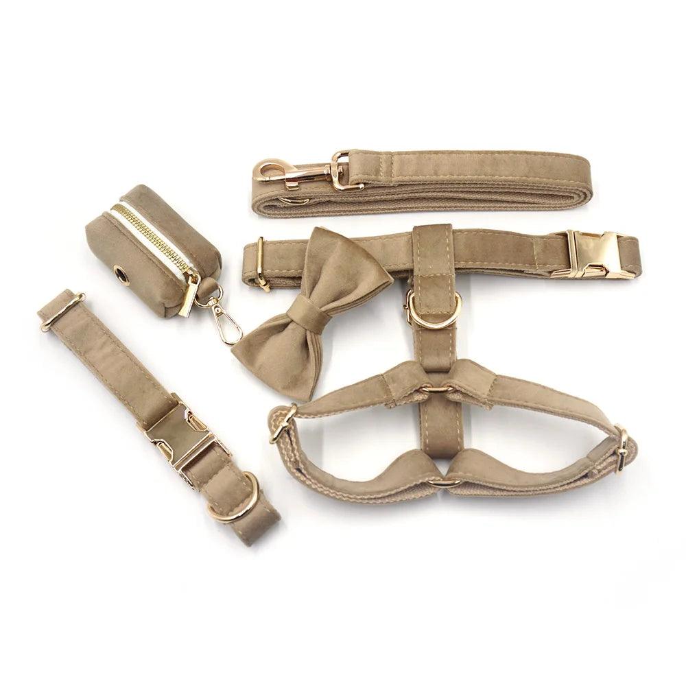 Soft Velvet Pet Harness Set