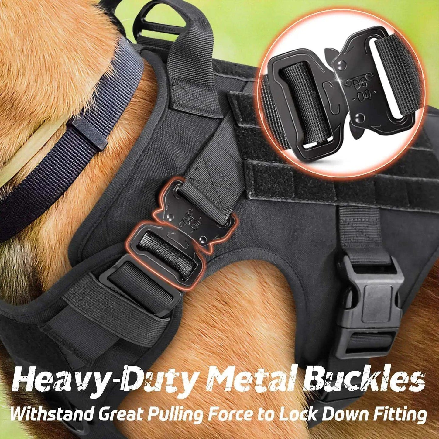 Tactical Dog Harness SetDescription:
Gear up your dog for any adventure with this military-style harness! Perfect for training and outdoor activities, it provides comfort, control, and durRegal Pet PalaceRegal Pet PalaceTactical Dog Harness