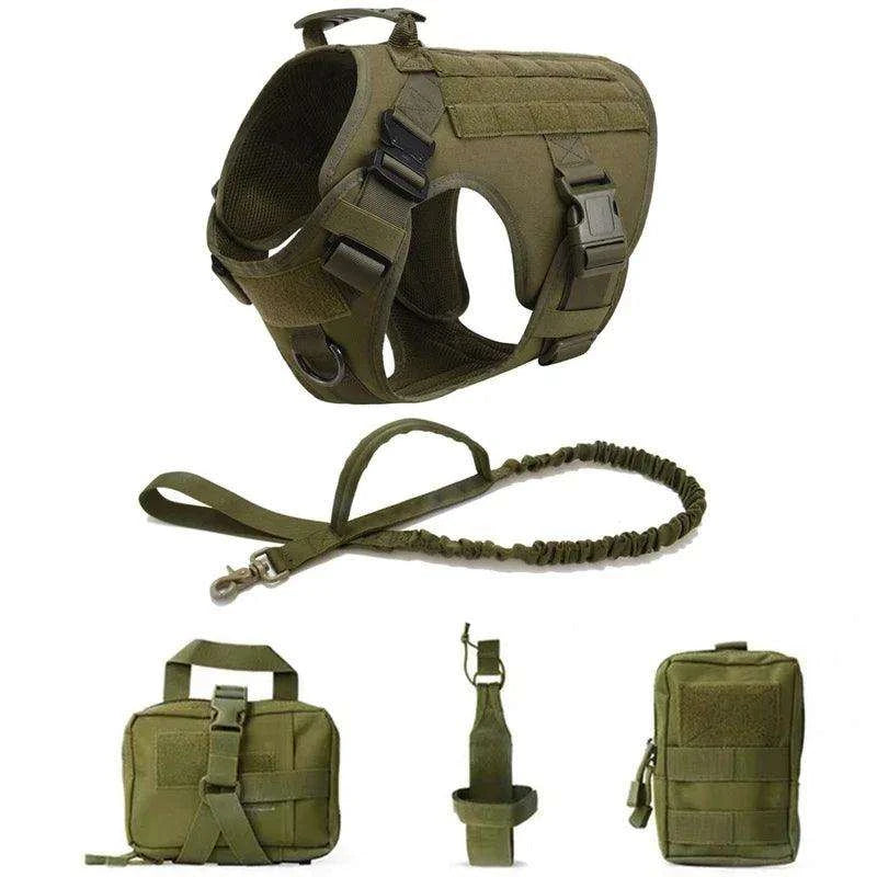 Tactical Dog Harness SetDescription:
Gear up your dog for any adventure with this military-style harness! Perfect for training and outdoor activities, it provides comfort, control, and durRegal Pet PalaceRegal Pet PalaceTactical Dog Harness