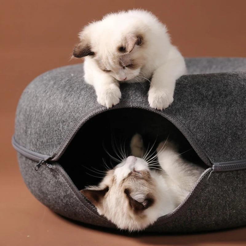 2-in-1 Cozy Cat Tunnel