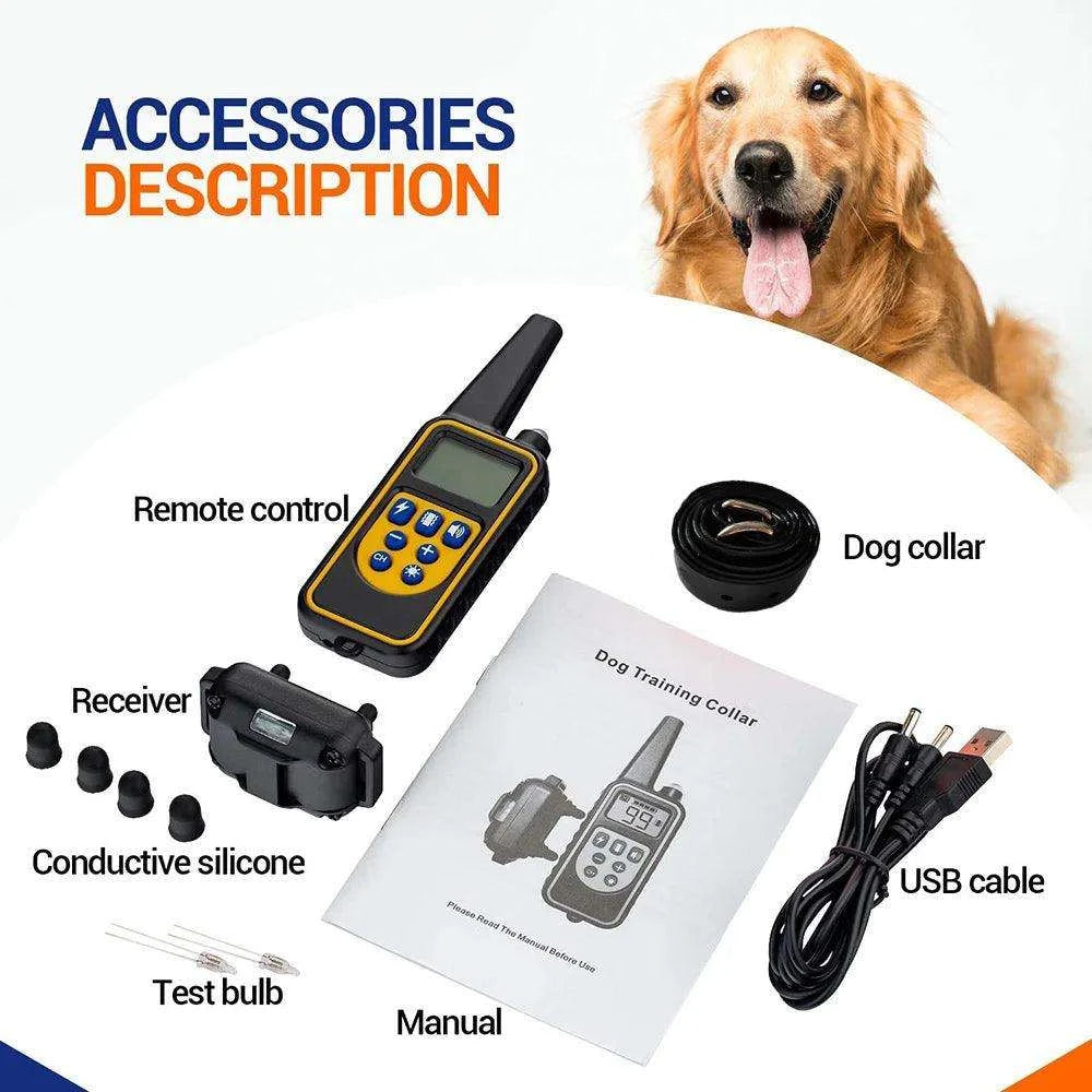 Rechargeable Dog Training CollarDescription:
Take control of your dog’s behavior with this electric training collar! With adjustable shock, vibration, and a clicker, it’s the perfect solution for Regal Pet PalaceRegal Pet PalaceDog Training Collar