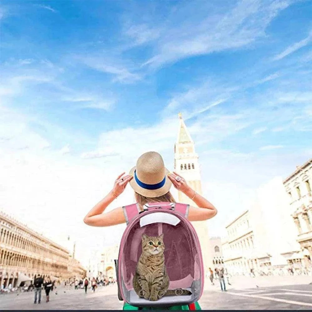 Space Capsule Pet BackpackDescription:
Turn heads while giving your pet a cozy, breathable travel experience. This transparent bubble backpack keeps them safe, stylish, and close on every adRegal Pet PalaceRegal Pet PalaceSpace Capsule