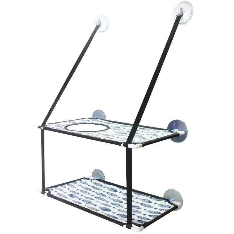 Double-Decker Cat Hammock BedDescription:
Give your cat the ultimate sunbathing spot with this double-decker hammock. Suction cup mounts securely to the window, offering a cozy space for loungiRegal Pet PalaceRegal Pet PalaceDouble-Decker Cat