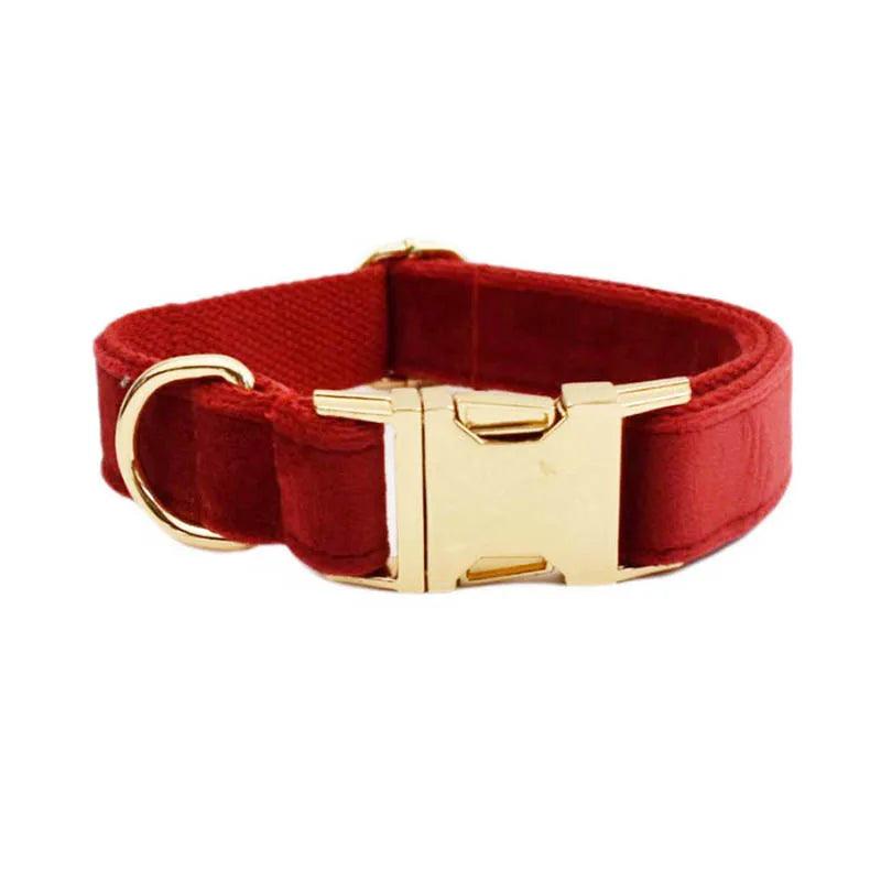 Cherry Red Velvet Dog Set