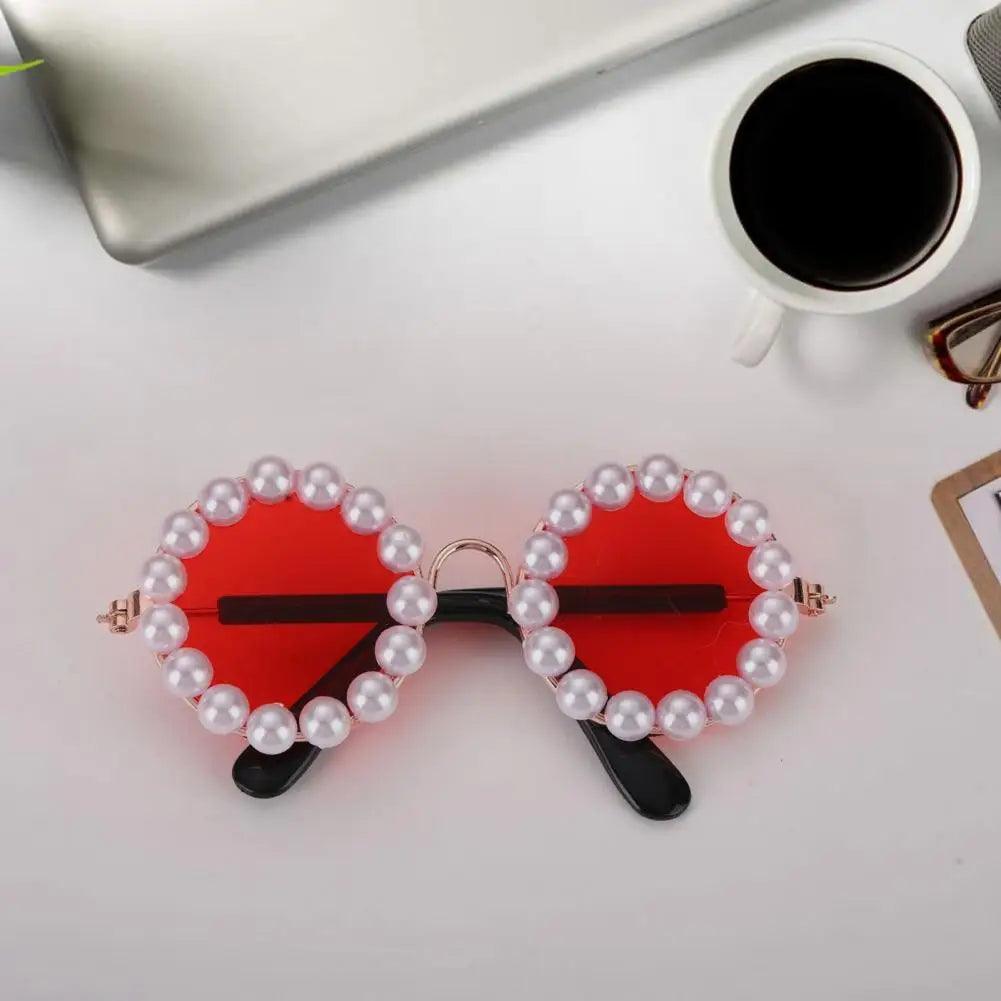 Elegant Pearl Pet Glasses