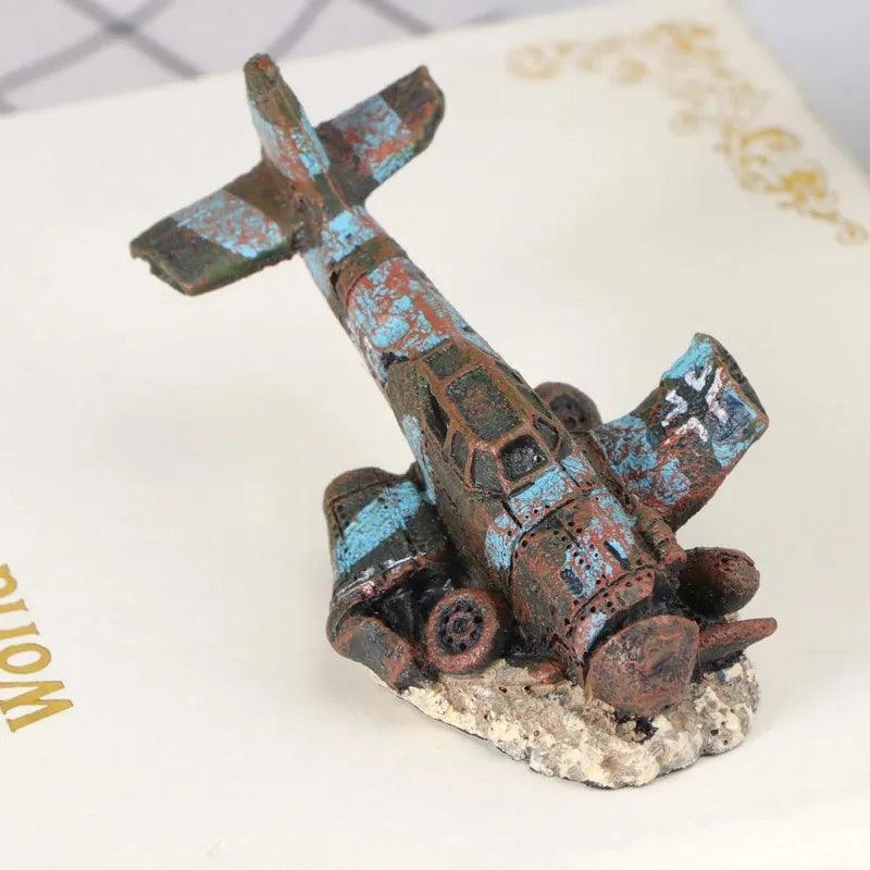 Mini Resin Plane Aquarium Décor