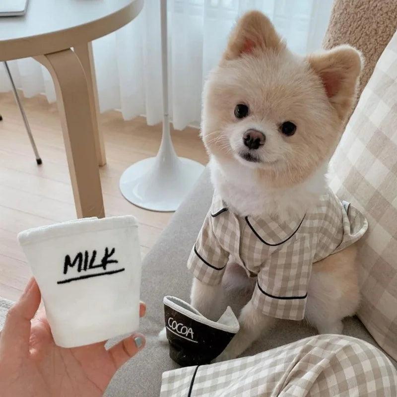 Plaid Cotton Dog Pajamas