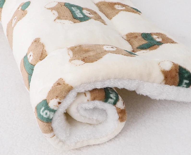 Cozy Bear Pattern Pet Bed
