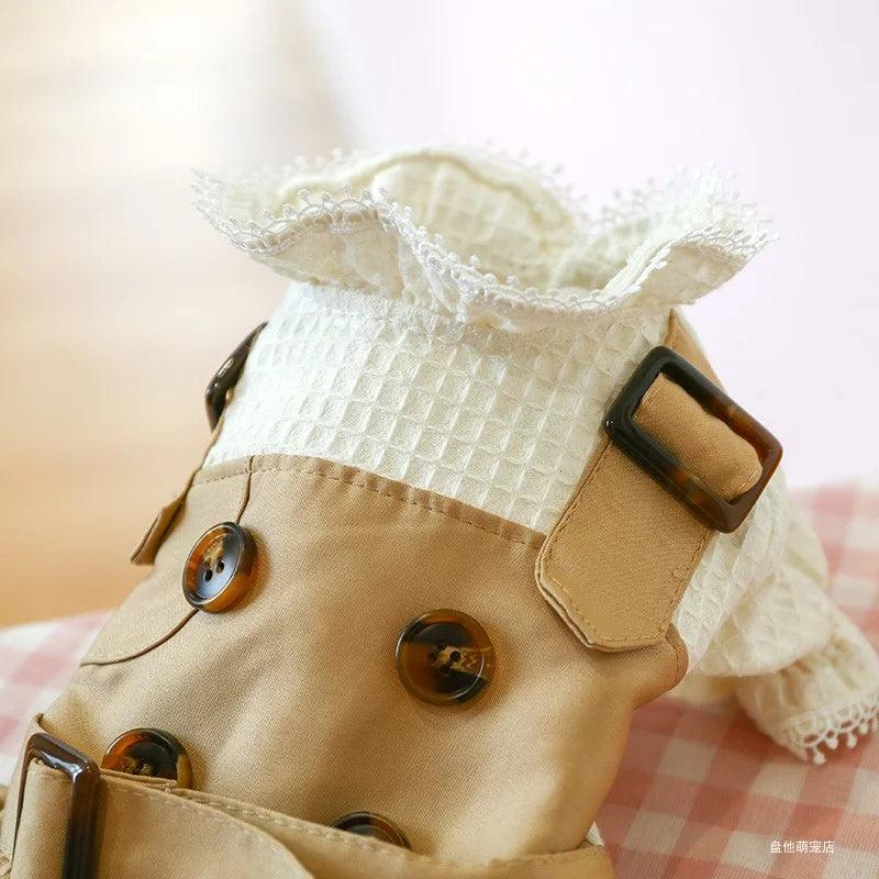 Khaki Button Pet Skirt