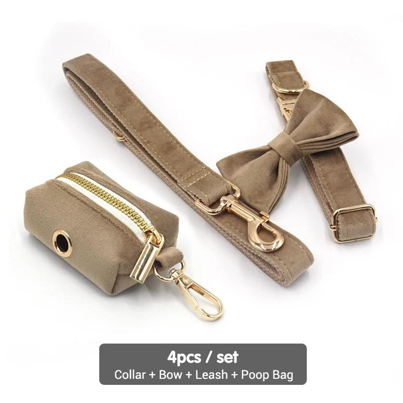 Soft Velvet Pet Harness Set