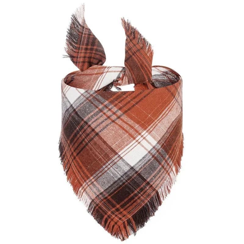 Plaid Dog Bandana Set