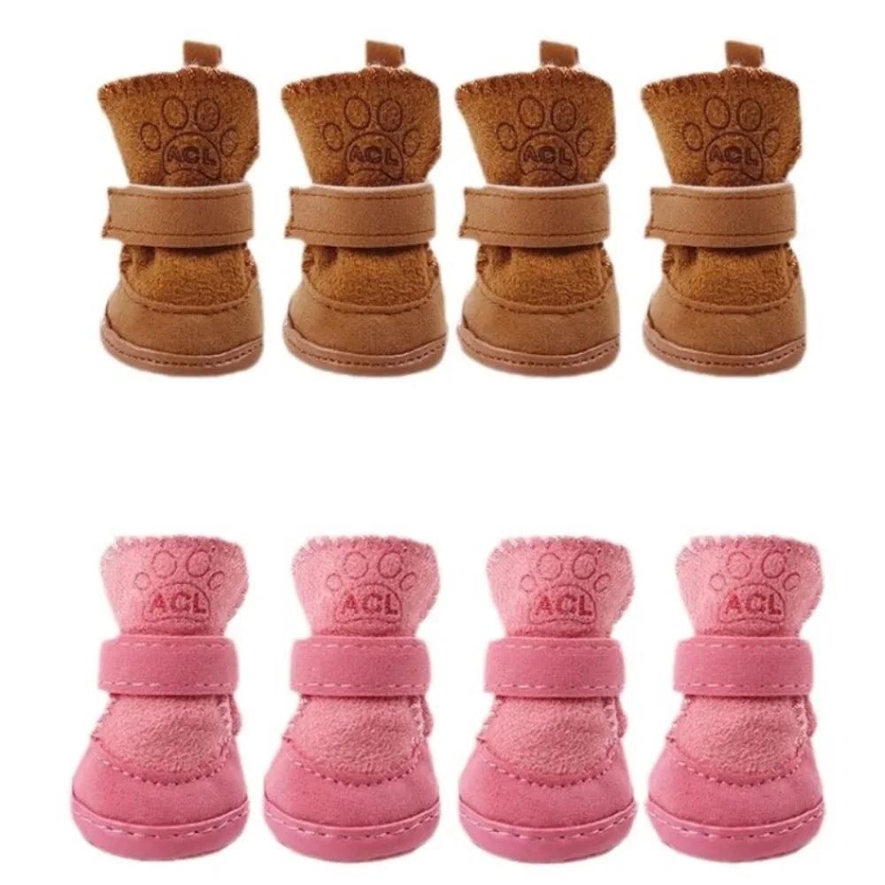 Warm Fleece Dog Snow Boots