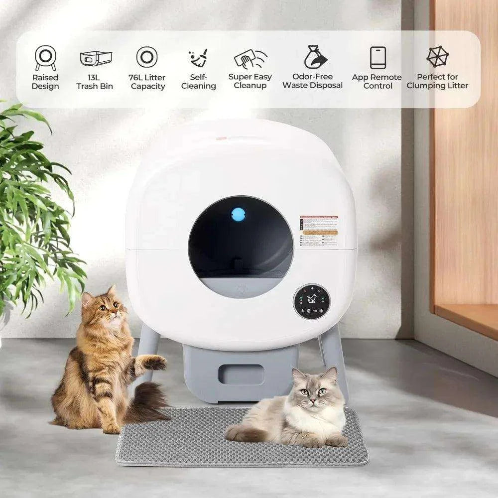 Smart Automatic Self-Cleaning LitterDescription:
Say goodbye to scooping! This self-cleaning litter box keeps your home odor-free and fresh, giving your cat a clean space while you enjoy hassle-free mRegal Pet PalaceRegal Pet PalaceSmart Automatic Self-Cleaning
