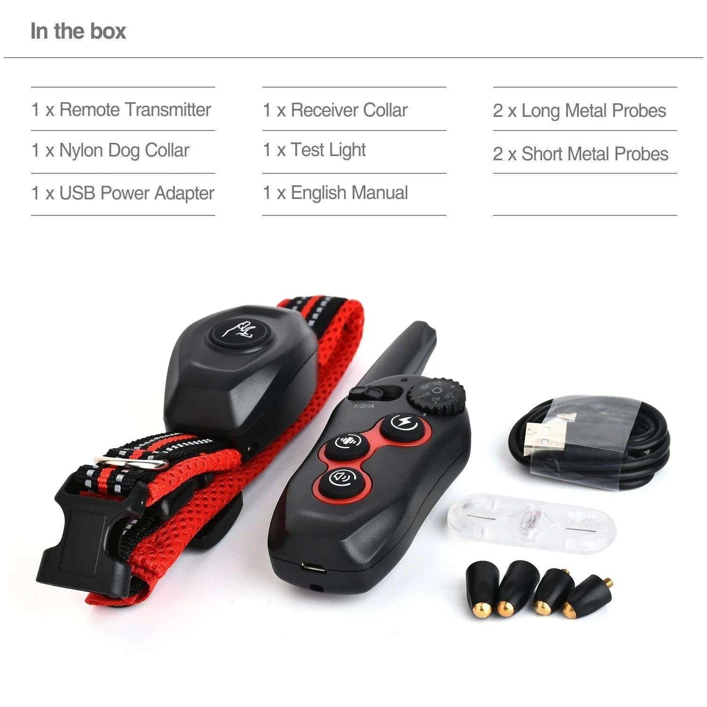 2-in-1 Dog Training CollarDescription:
Train your dog with confidence! This 2-in-1 remote training and anti-bark collar offers adjustable modes, a waterproof design, and long-range control fRegal Pet PalaceRegal Pet Palace2-in-1 Dog