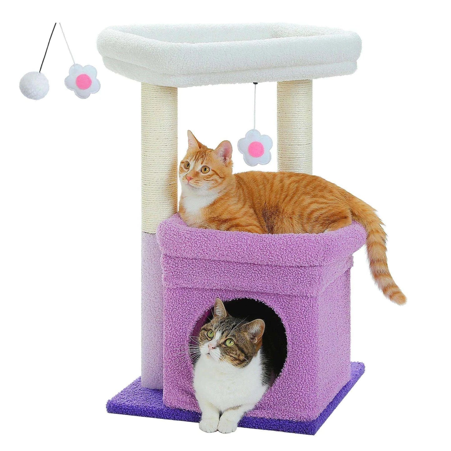 Cozy Cat Tower CondoDescription:
Give your cat the ultimate playground with this cozy cat tower! Featuring a private condo, sisal scratching posts, and a plush pom-pom for endless enteRegal Pet PalaceRegal Pet PalaceCozy Cat Tower