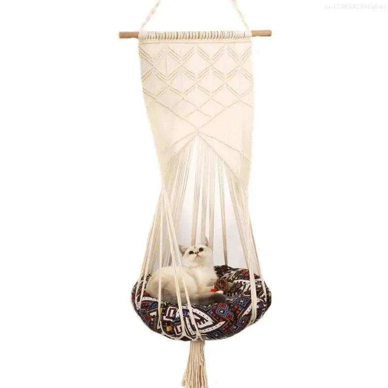 Soft Hanging Bed SwingDescription:
Treat your furry friend to the perfect nap spot with this cozy hanging bed. Its soft mesh material offers comfort and support, making it ideal for catsRegal Pet PalaceRegal Pet PalaceSoft Hanging Bed