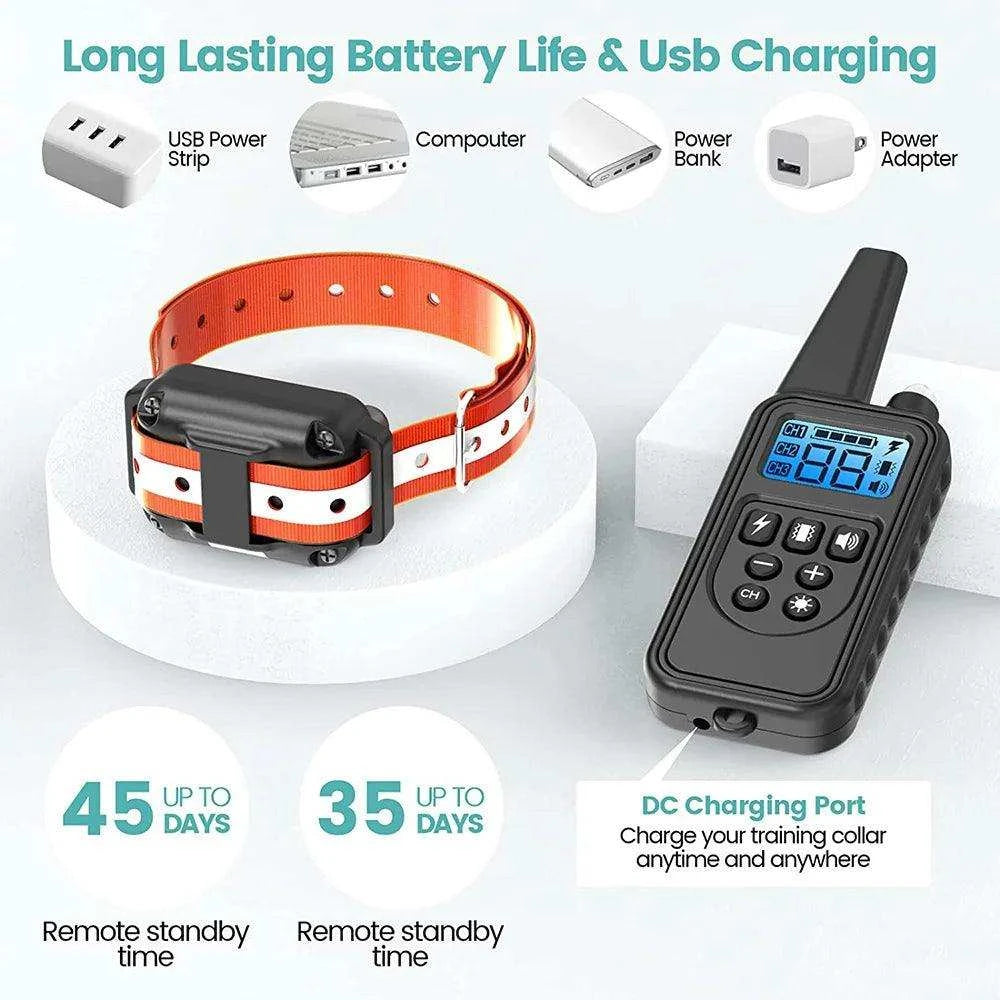 Rechargeable Dog Training CollarDescription:
Take control of your dog’s behavior with this electric training collar! With adjustable shock, vibration, and a clicker, it’s the perfect solution for Regal Pet PalaceRegal Pet PalaceDog Training Collar