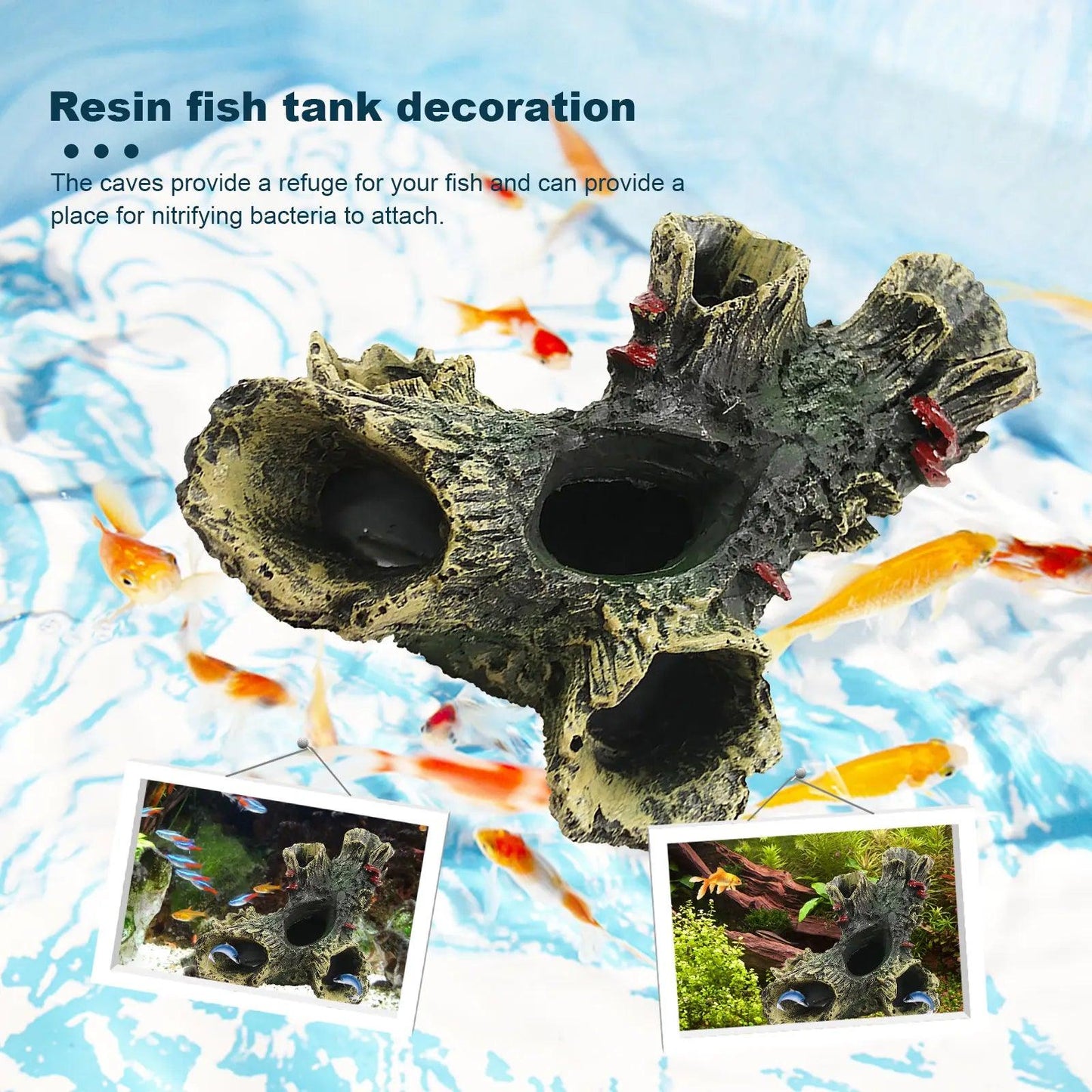 Hollow Log Fish Tank Décor