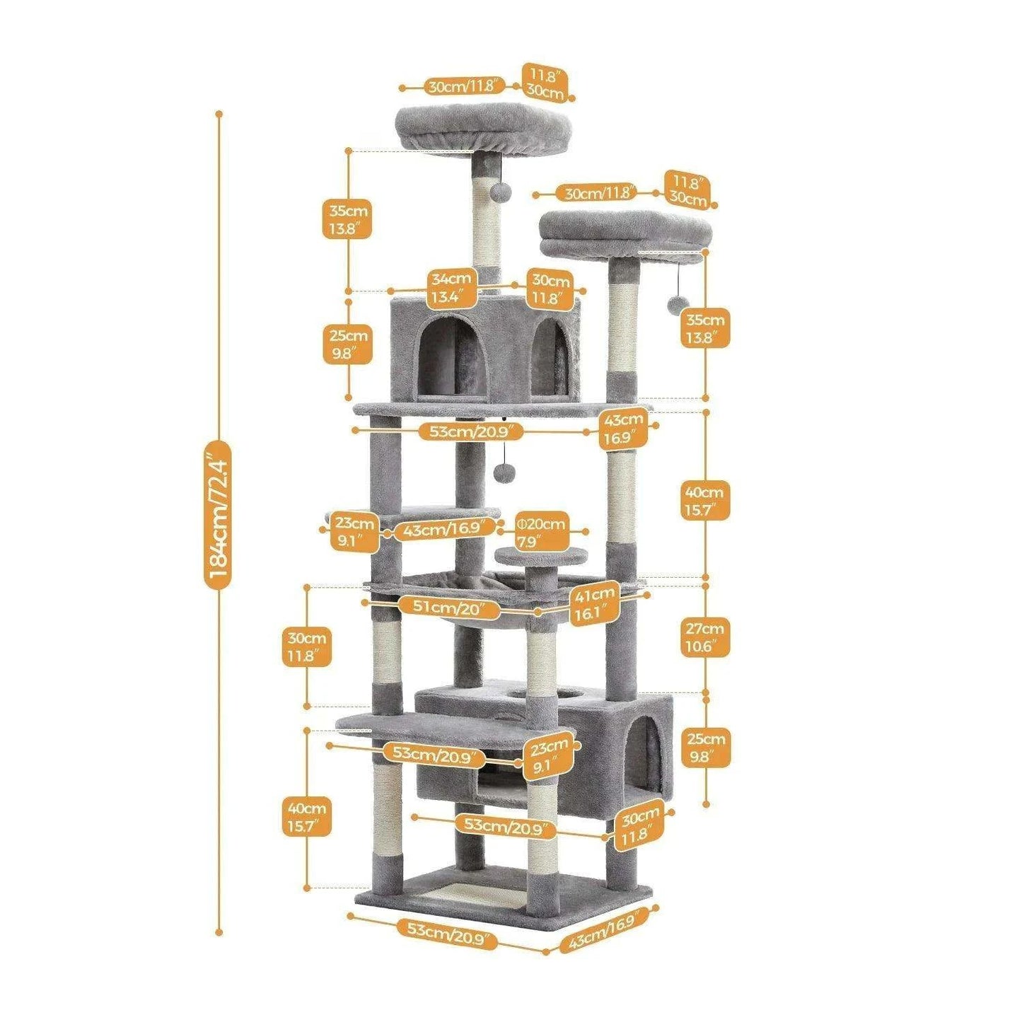 Large Cat Tree TowerDescription:
Give your cat the ultimate playground with this spacious multi-level tree. It’s designed for scratching, climbing, napping, and endless entertainment. PRegal Pet PalaceRegal Pet PalaceLarge Cat Tree