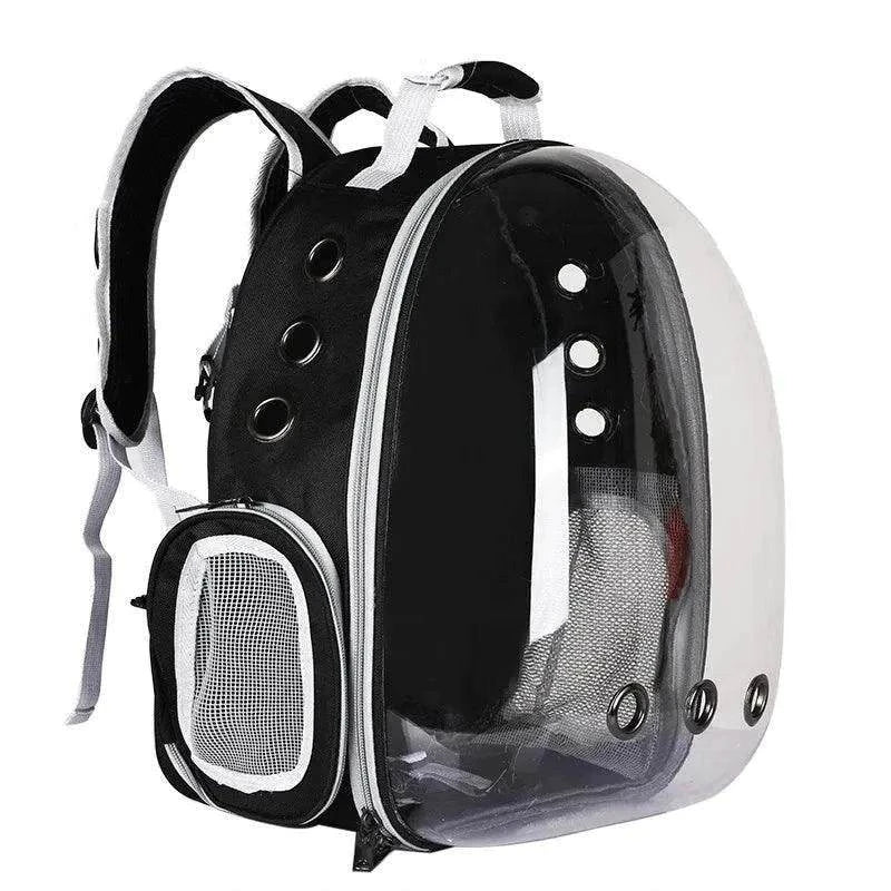 Transparent Cat Travel BackpackDescription:
Turn every outing into an adventure! This breathable, lightweight backpack gives your cat a panoramic view while keeping them safe and comfortable on tRegal Pet PalaceRegal Pet PalaceCat Travel Backpack