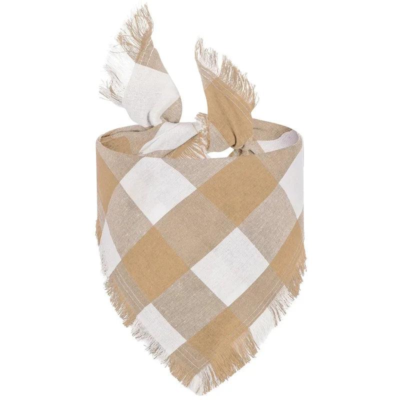 Plaid Dog Bandana Set