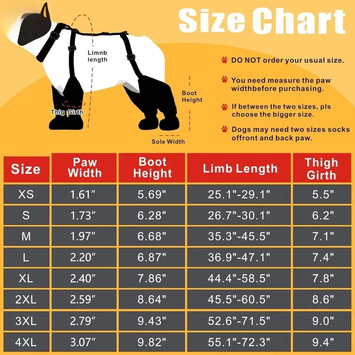 Tall Waterproof Dog Suspender Boots