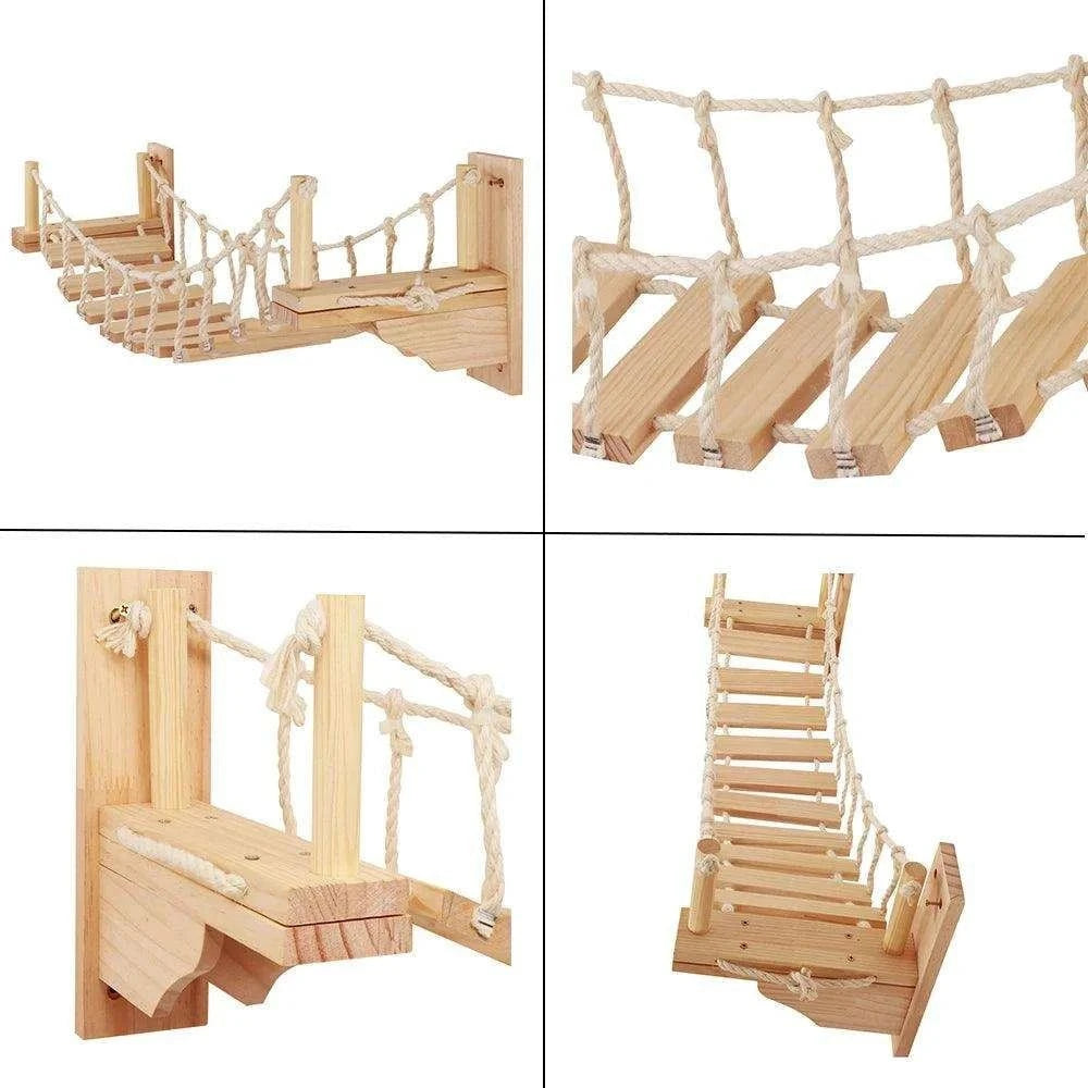 Wall-Mounted Cat Bridge LadderDescription:
Transform your cat’s world with this 100CM wall-mounted bridge ladder. Perfect for climbing, lounging, and jumping, it provides endless adventure whileRegal Pet PalaceRegal Pet PalaceWall-Mounted Cat