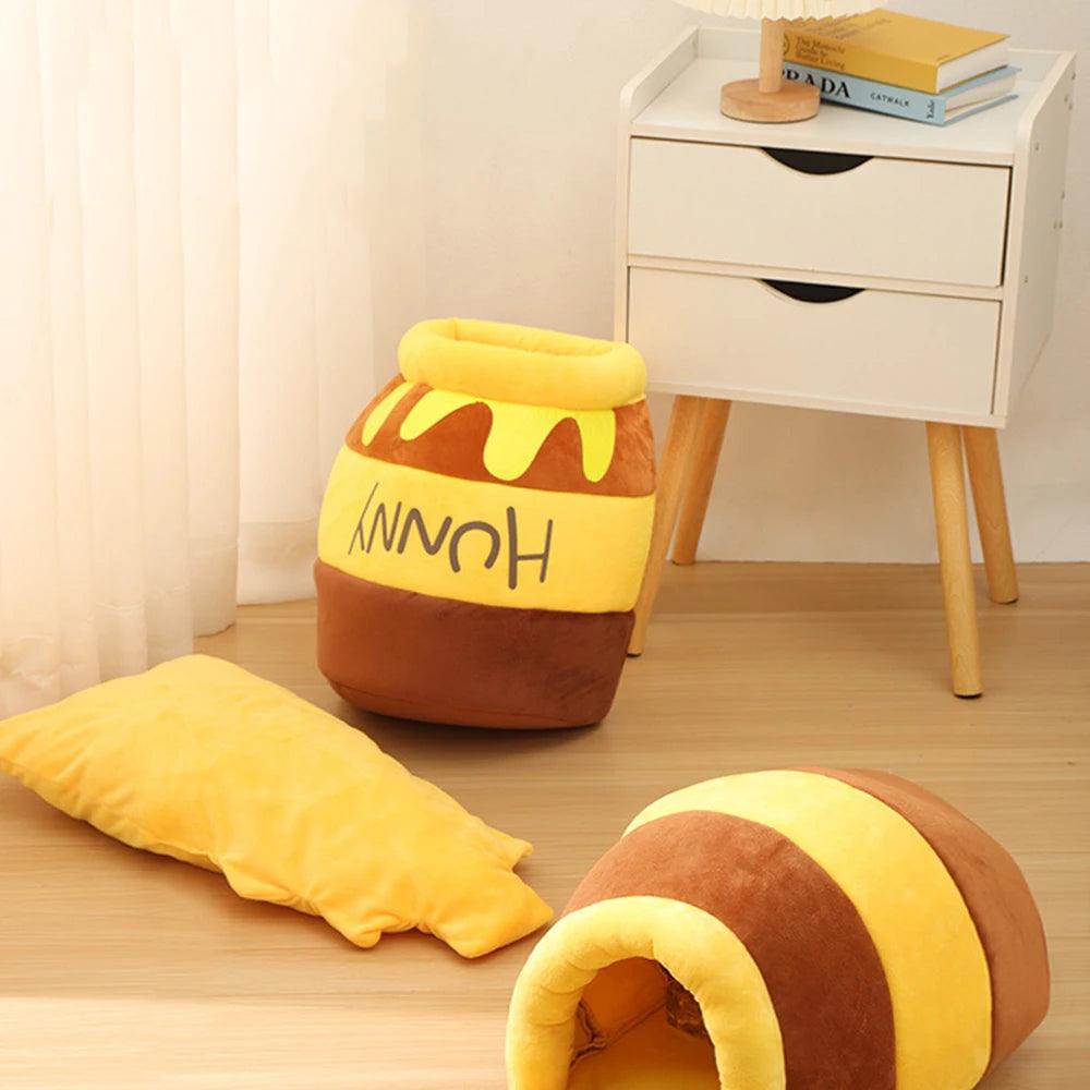 Cozy Honey Jar Cat Bed