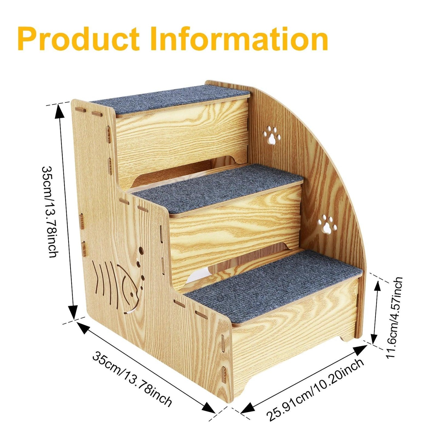 3-Tier Pet Stairs for Dogs