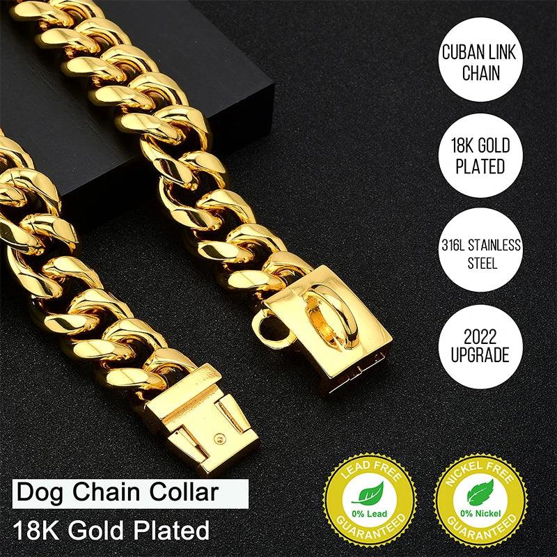 18K Gold Cuban Link Collar