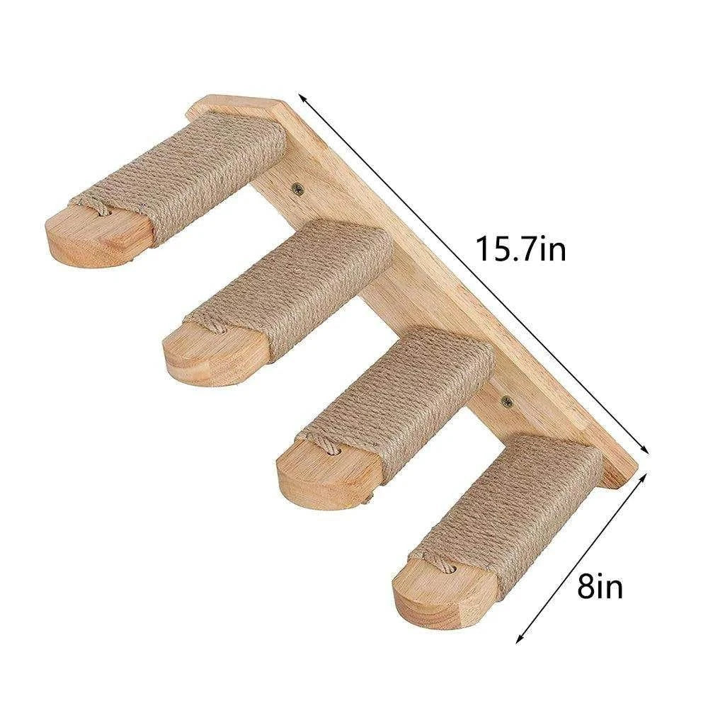 Wall-Mounted Cat Climbing ShelfDescription:
Elevate your cat’s playtime with this four-step wall-mounted stairway. Perfect for climbing, scratching, and resting, it transforms any wall into a verRegal Pet PalaceRegal Pet PalaceWall-Mounted Cat
