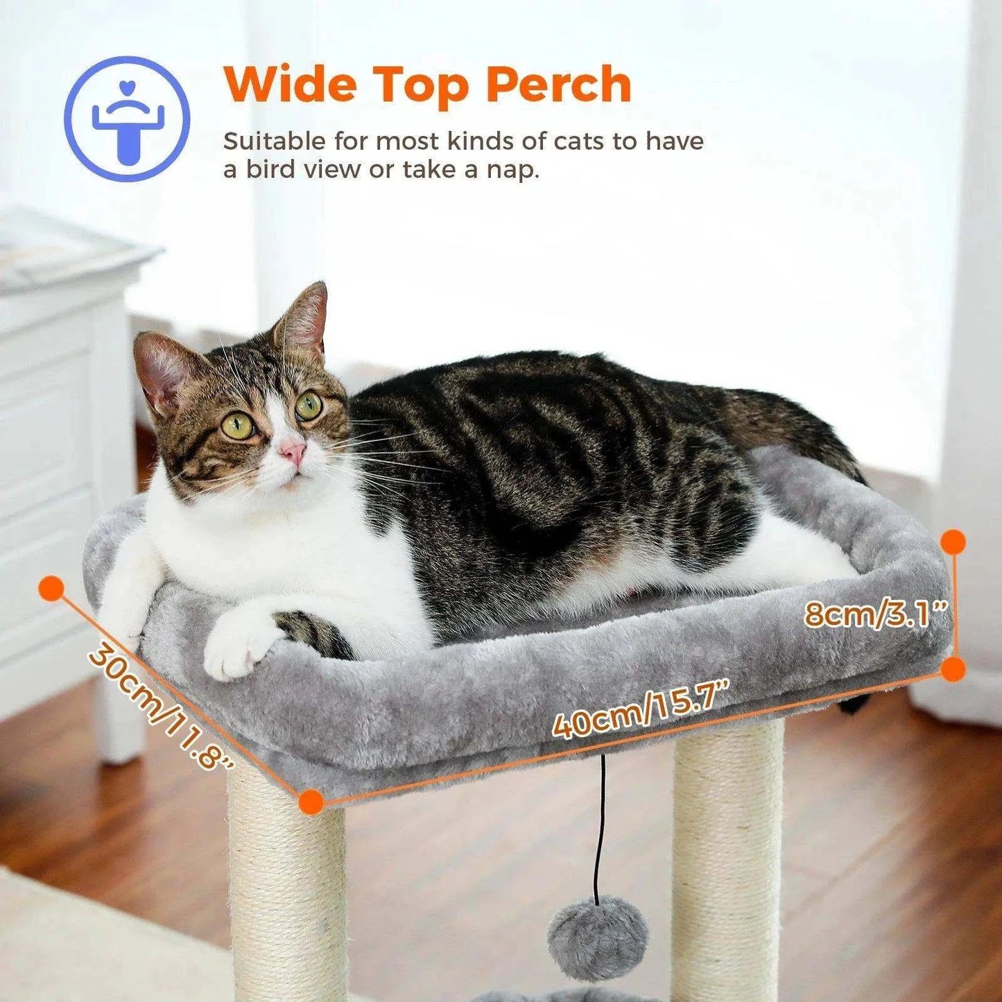 Cozy Cat Tower CondoDescription:
Give your cat the ultimate playground with this cozy cat tower! Featuring a private condo, sisal scratching posts, and a plush pom-pom for endless enteRegal Pet PalaceRegal Pet PalaceCozy Cat Tower