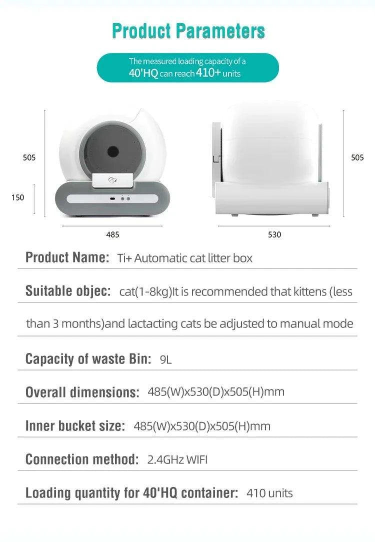 Smart Self-Cleaning Litter BoxDescription:
Experience the future of cat care with this 2024 upgraded, self-cleaning cat litter box. Keep your home fresh and odor-free with minimal effort, offeriRegal Pet PalaceRegal Pet PalaceSmart Self-Cleaning