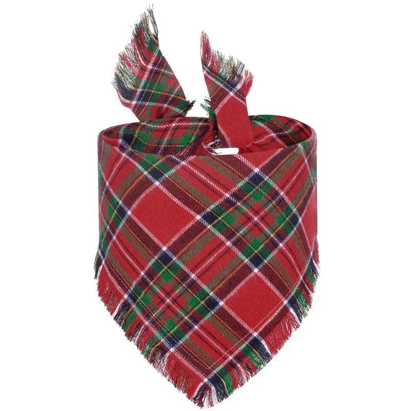 Plaid Dog Bandana Set