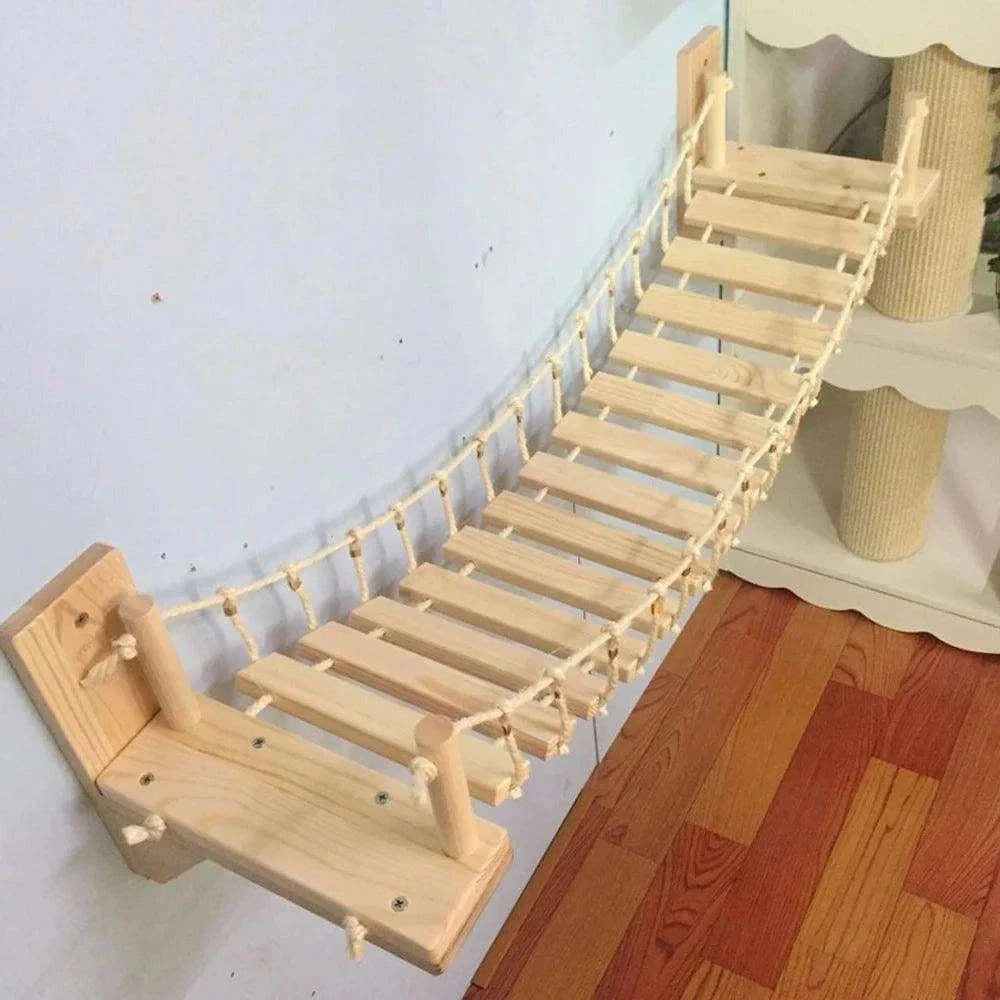 Wall-Mounted Cat Bridge LadderDescription:
Transform your cat’s world with this 100CM wall-mounted bridge ladder. Perfect for climbing, lounging, and jumping, it provides endless adventure whileRegal Pet PalaceRegal Pet PalaceWall-Mounted Cat