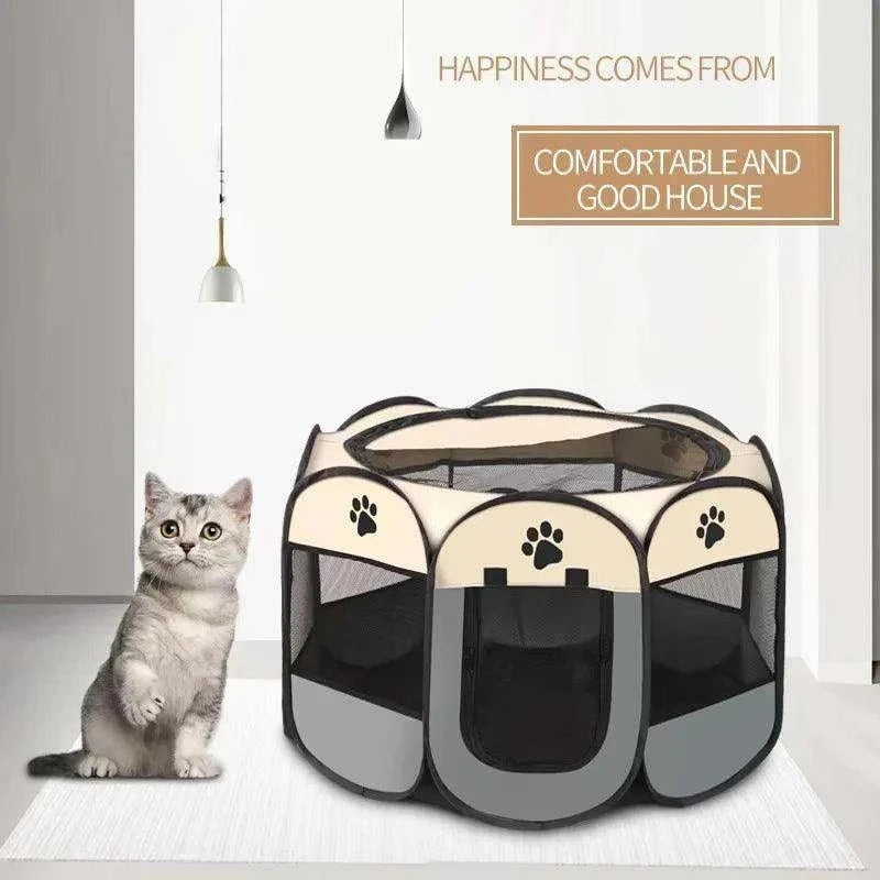 Foldable Octagonal Pet PlaypenDescription:
Give your pet a cozy, secure space! This foldable octagonal pet tent is perfect for play, rest, or as a safe maternity room for dogs and cats.
BenefitRegal Pet PalaceRegal Pet PalaceFoldable Octagonal