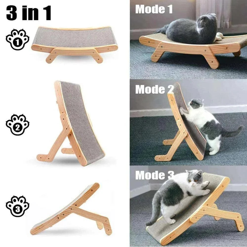 3-in-1 Cat Scratcher BedDescription:
Give your cat the ultimate comfort and play space! This durable wooden-frame scratcher doubles as a cozy bed and claw care station—keeping them happy anRegal Pet PalaceRegal Pet Palace3-in-1 Cat Scratcher