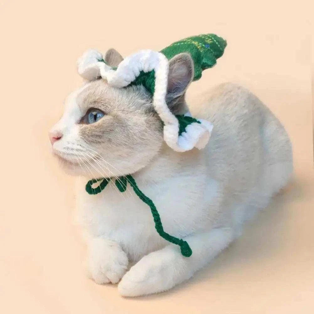 Cozy Winter Pet HatDescription:
Dress your pet in holiday cheer! This handmade wool knitted cat hat adds warmth and festive spirit, perfect for winter and Christmas celebrations with yRegal Pet PalaceRegal Pet PalaceCozy Winter