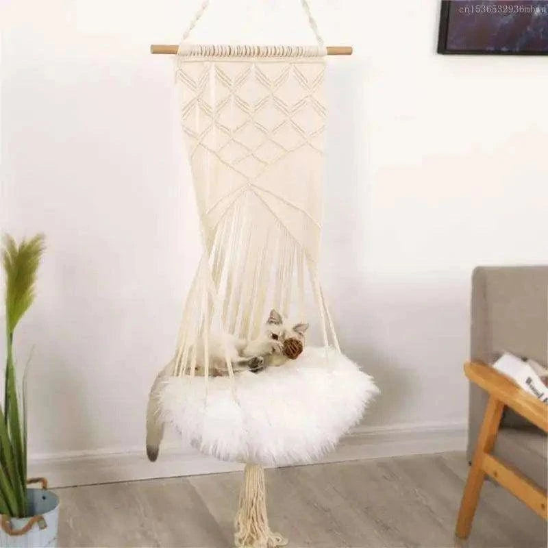 Soft Hanging Bed SwingDescription:
Treat your furry friend to the perfect nap spot with this cozy hanging bed. Its soft mesh material offers comfort and support, making it ideal for catsRegal Pet PalaceRegal Pet PalaceSoft Hanging Bed