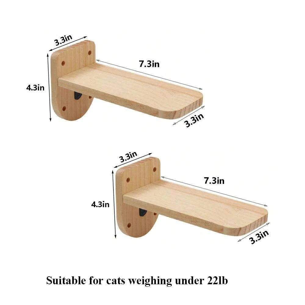 Wall-Mounted Cat Climbing ShelfDescription:
Elevate your cat’s playtime with this four-step wall-mounted stairway. Perfect for climbing, scratching, and resting, it transforms any wall into a verRegal Pet PalaceRegal Pet PalaceWall-Mounted Cat