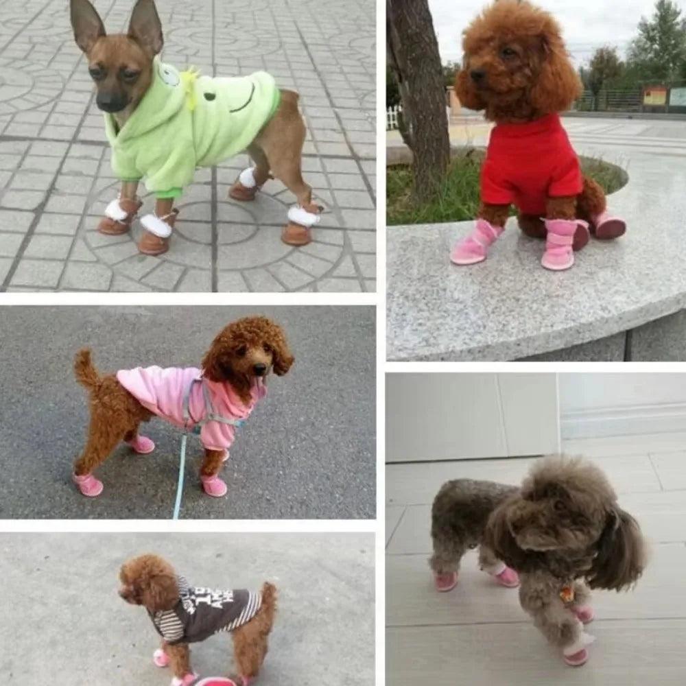 Warm Fleece Dog Snow Boots