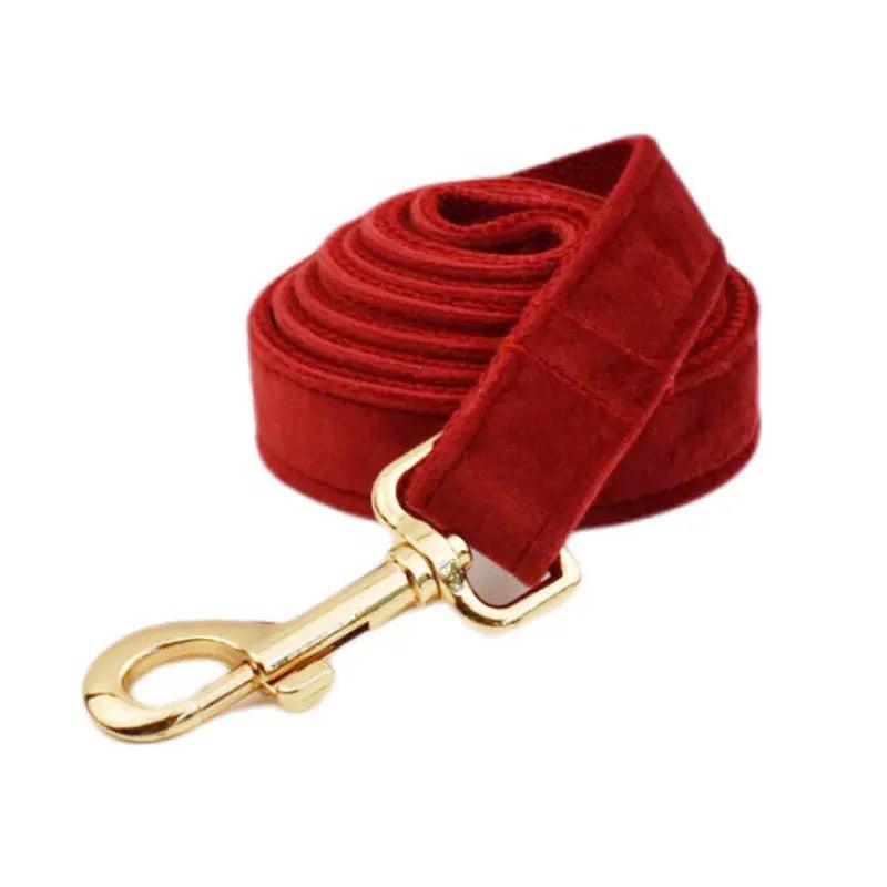 Cherry Red Velvet Dog Set