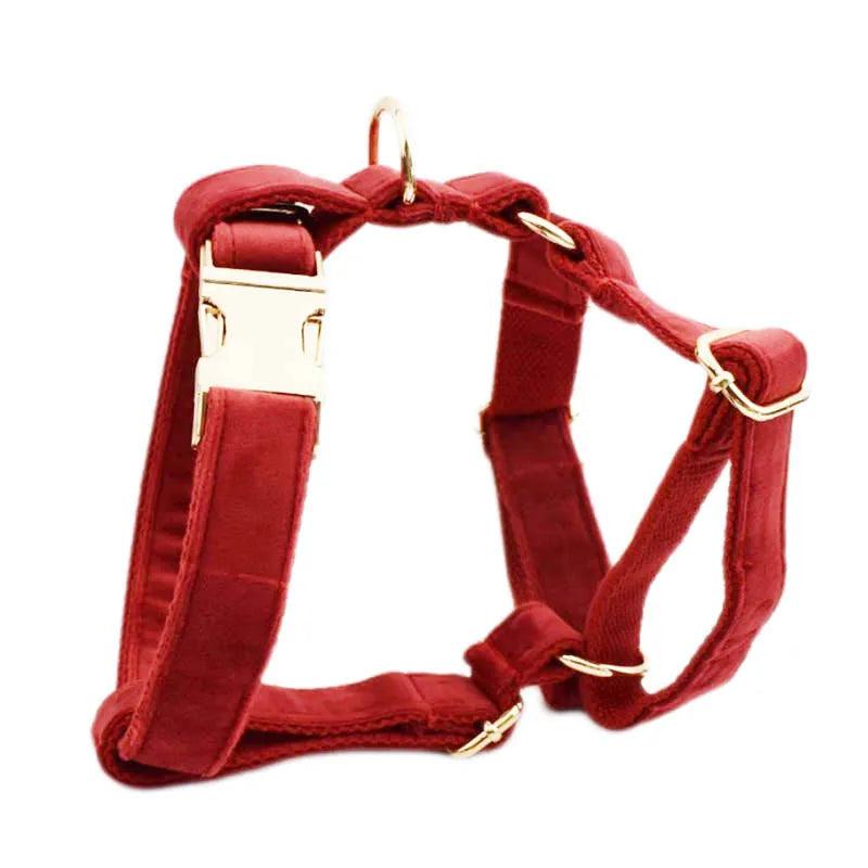 Cherry Red Velvet Dog Set